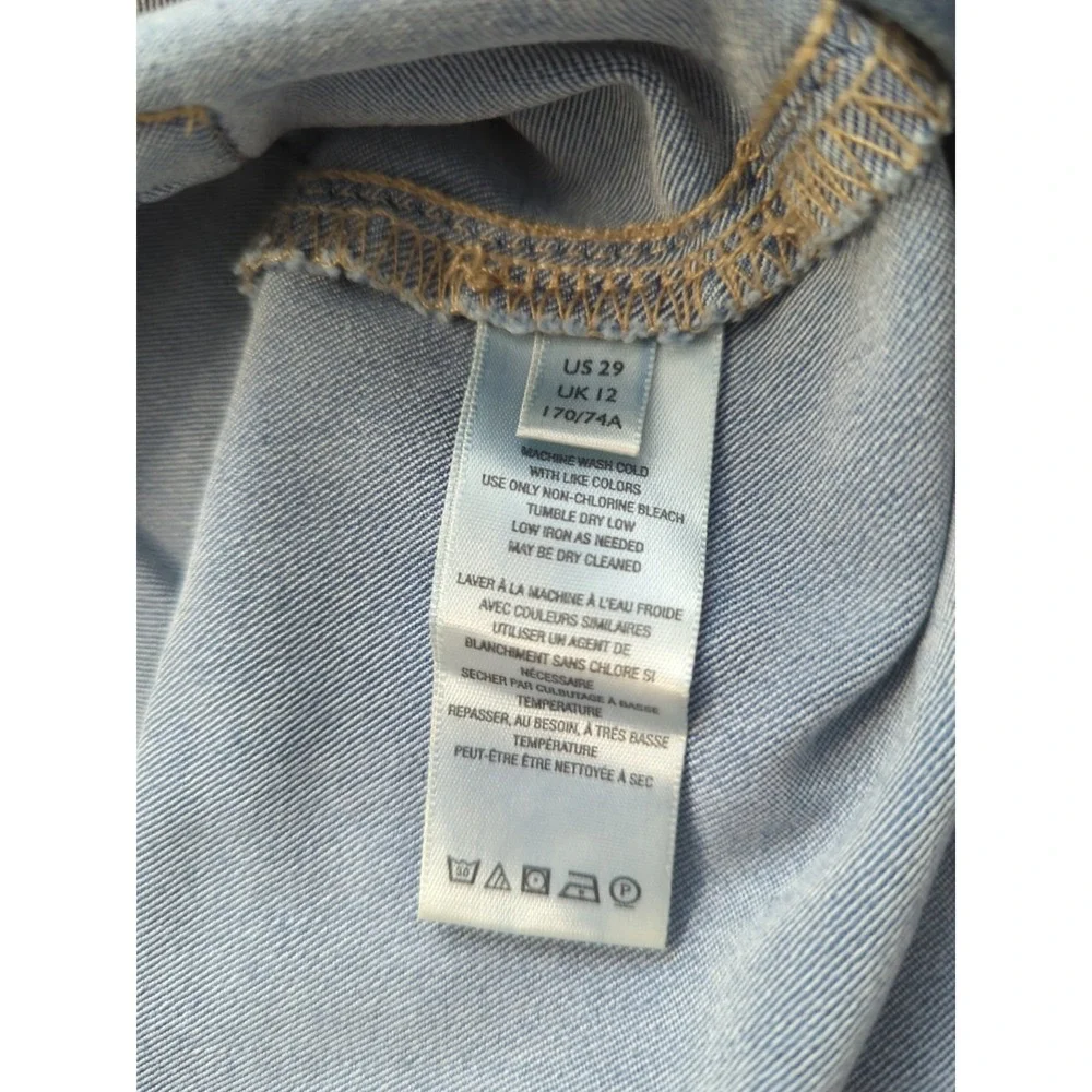 Z3 We The Free‎ Jeans Womens 29 Light Blue Flare Raw Hem Stretch High Rise Boho